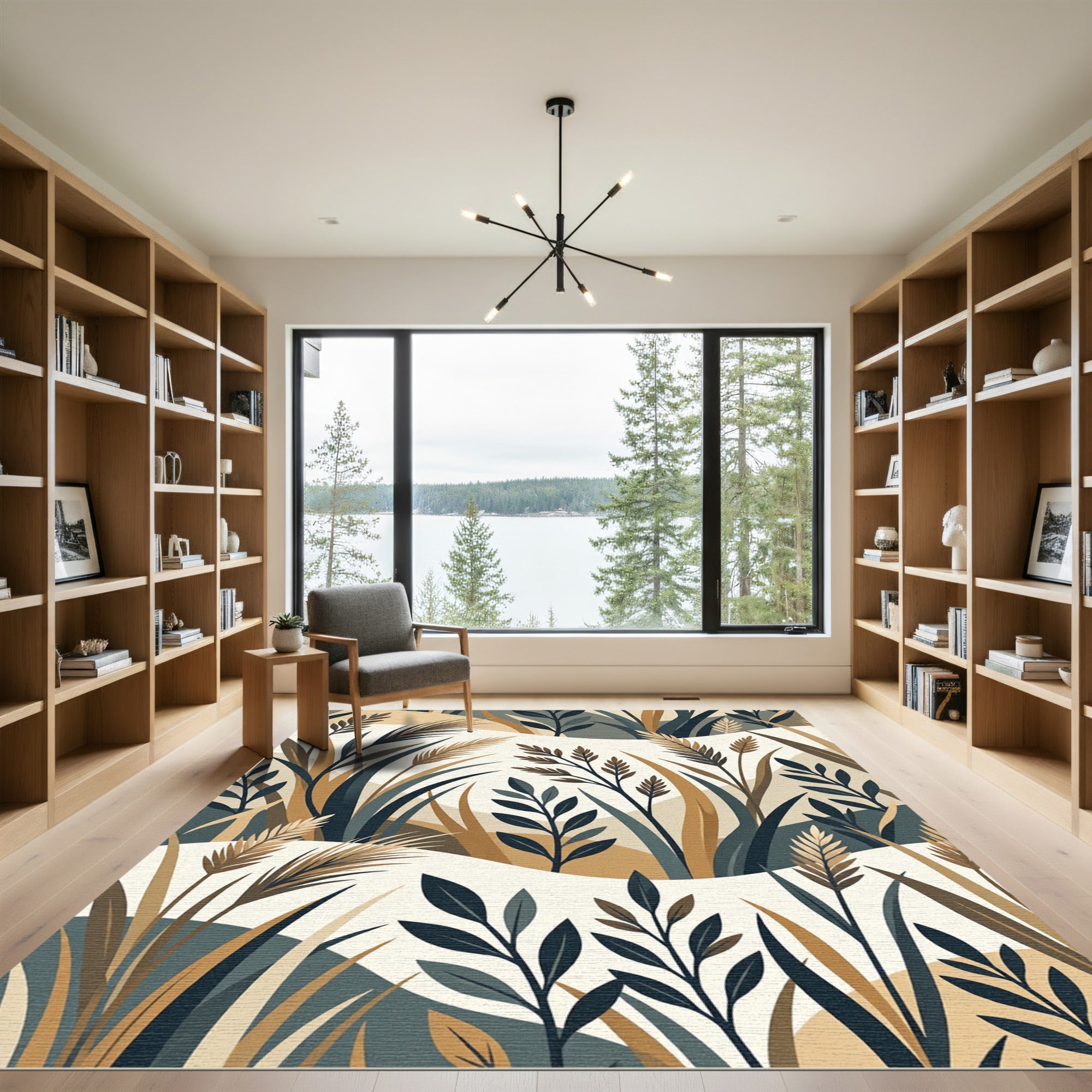 Earthy Tones Grassland Abstract Rug