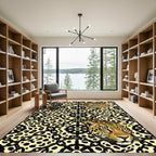 Golden Leopard Chain Medallion Rug