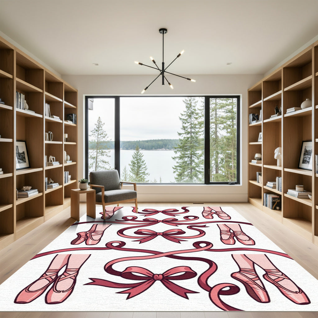 Ballet Ribbon Bow ballerina Feet Rug