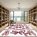 Ballet Ribbon Bow ballerina Feet Rug