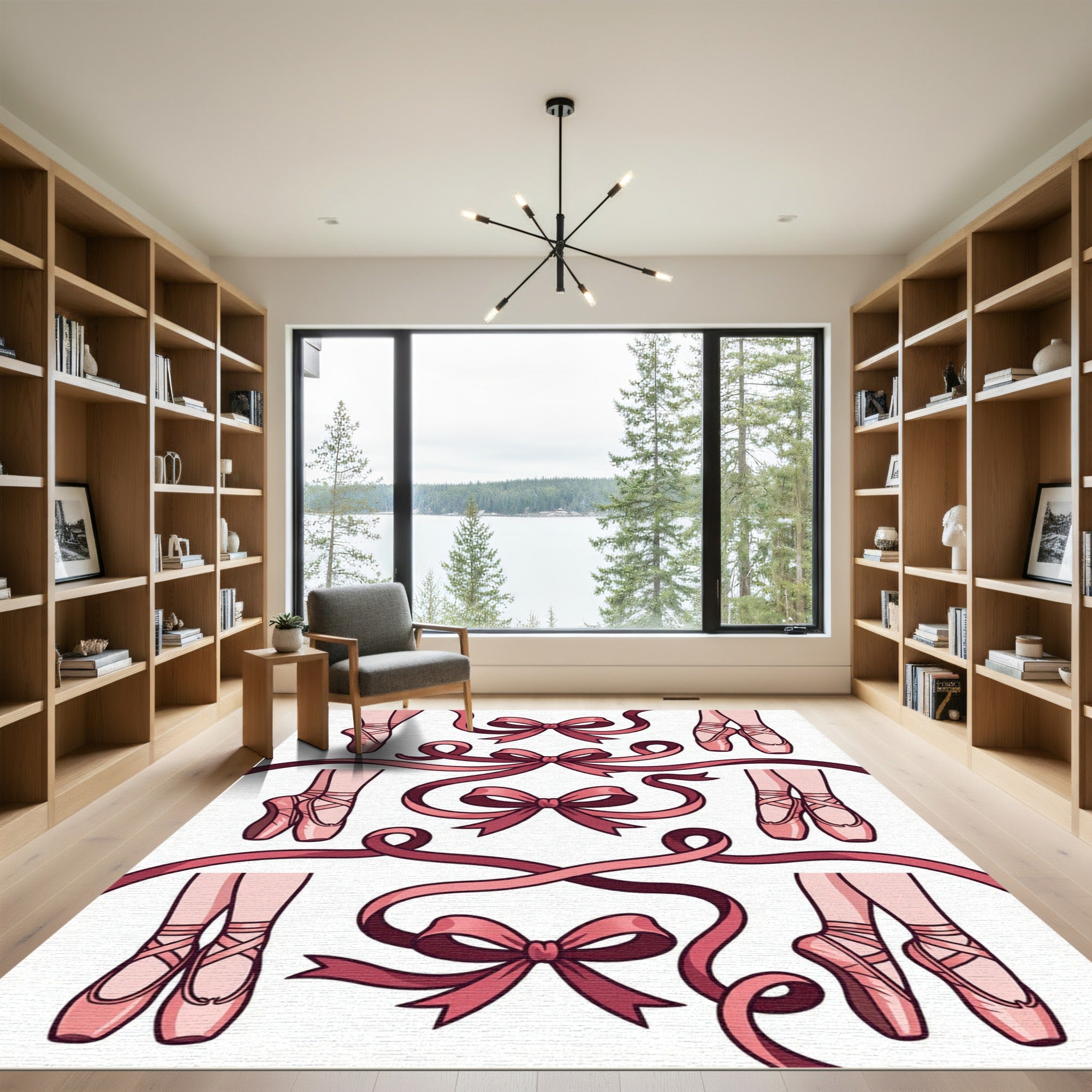 Ballet Ribbon Bow ballerina Feet Rug