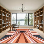 Warm Tones Geometric Tunnel Illusion Rug