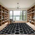 Monochromatic Hexagon Cluster Texture Rug