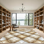 Gilded Diamonds Geometric Grid Rug