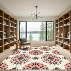 Soft Pink Dot Abstract Geometric Rug