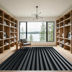 Dark Gray Vertical Ribbed Rug