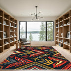 Bold Geometric Arrow Tribal Earthy Rug