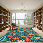 Coastal Sunrise Floral Scatter Rug