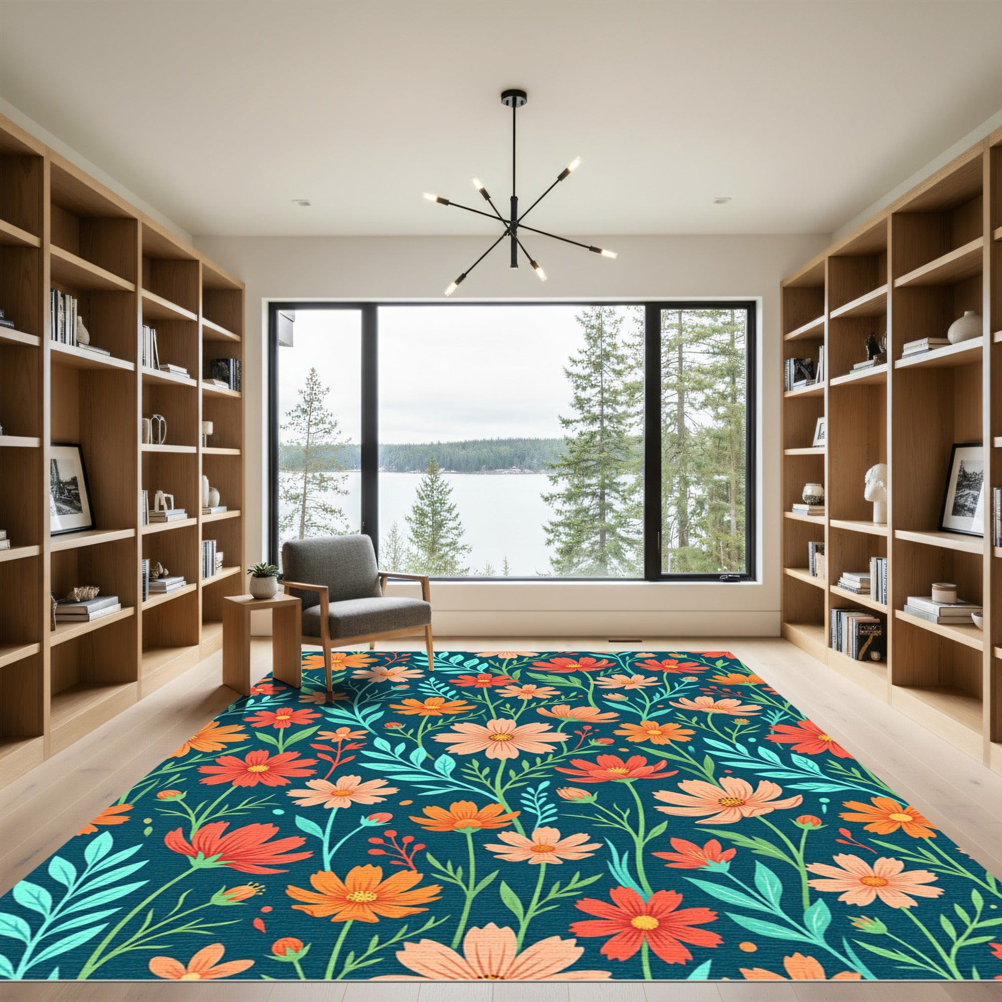 Coastal Sunrise Floral Scatter Rug
