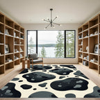 Modern Organic Charcoal Pebble Abstract Rug