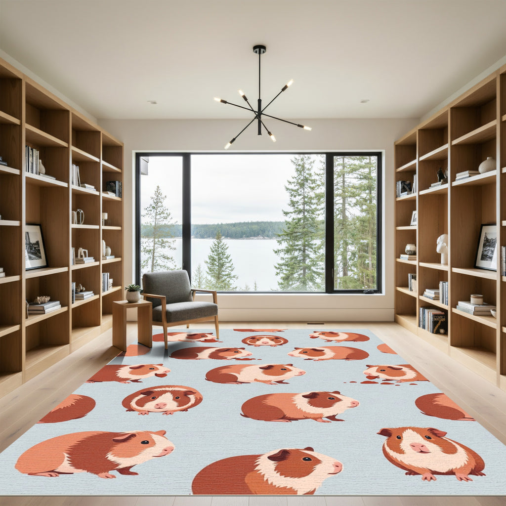 Cute Brown and Cream Guinea Pig Area Rug