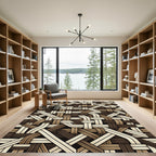 Brown Tan Woven Interlace Rug