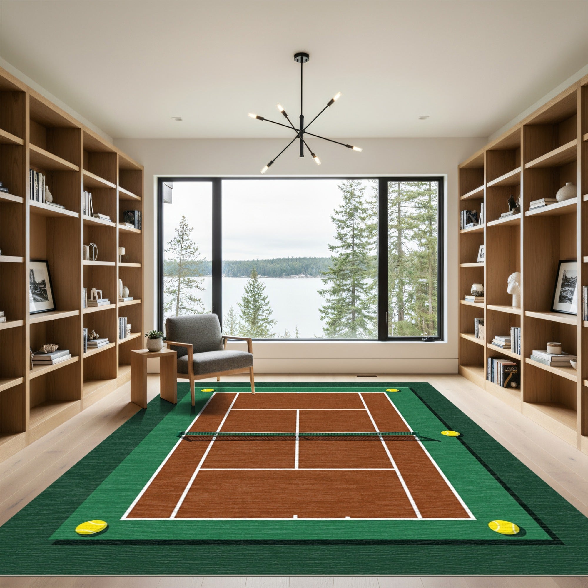 Clay Court Tennis Aerial View Rug