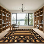 Earthy Tribal Southwest Feather Sun Rug