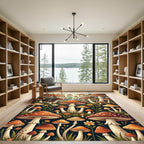 Whimsical Autumn Mushroom Forest Meadow Rug