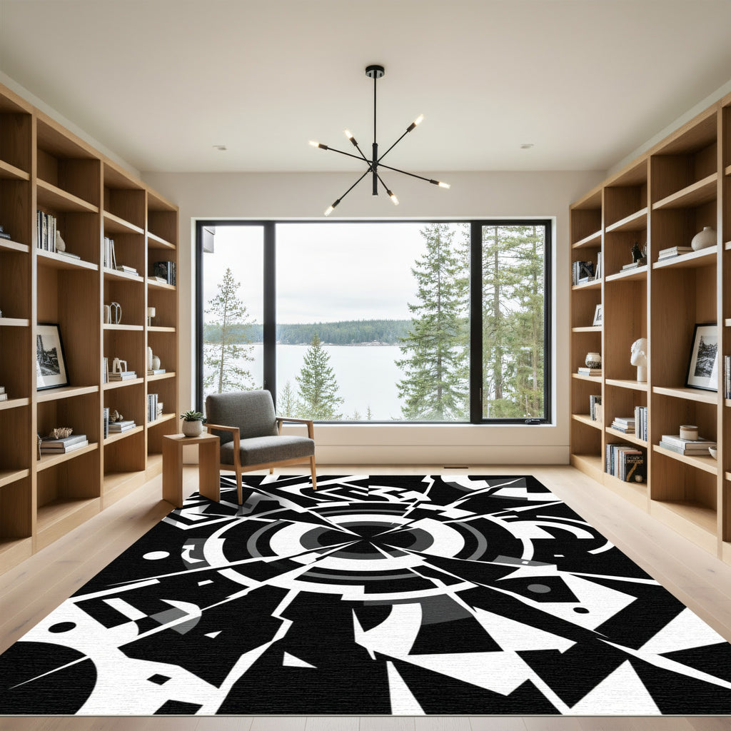Monochromatic Geometric Burst Abstract Rug