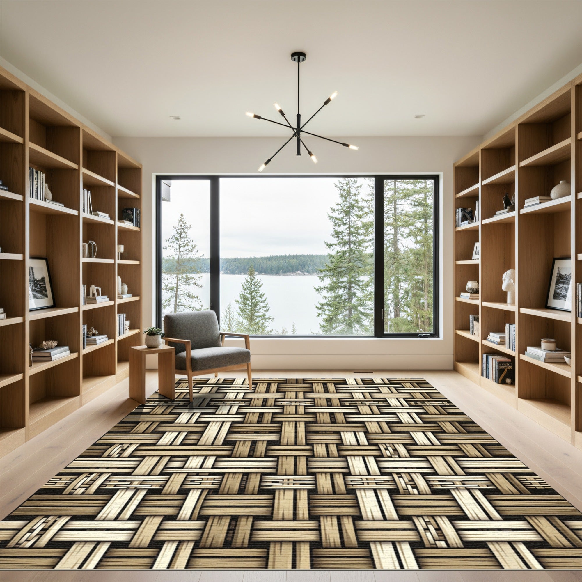 Natural Woven Texture Earthy Tones Rug