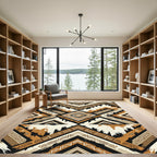 Earthy Geometric Tribal Diamond Area Rug