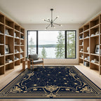 Celestial Gold Starry Night Sky Rug