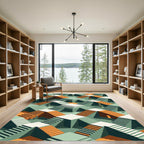 Desert Geometric Staircase Illusion Rug