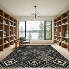 Monochrome Tribal Diamond Totem Art Rug