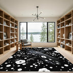 Black Raven White Dot Constellation Rug