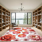 Coral Rose Petal Scatter Rug