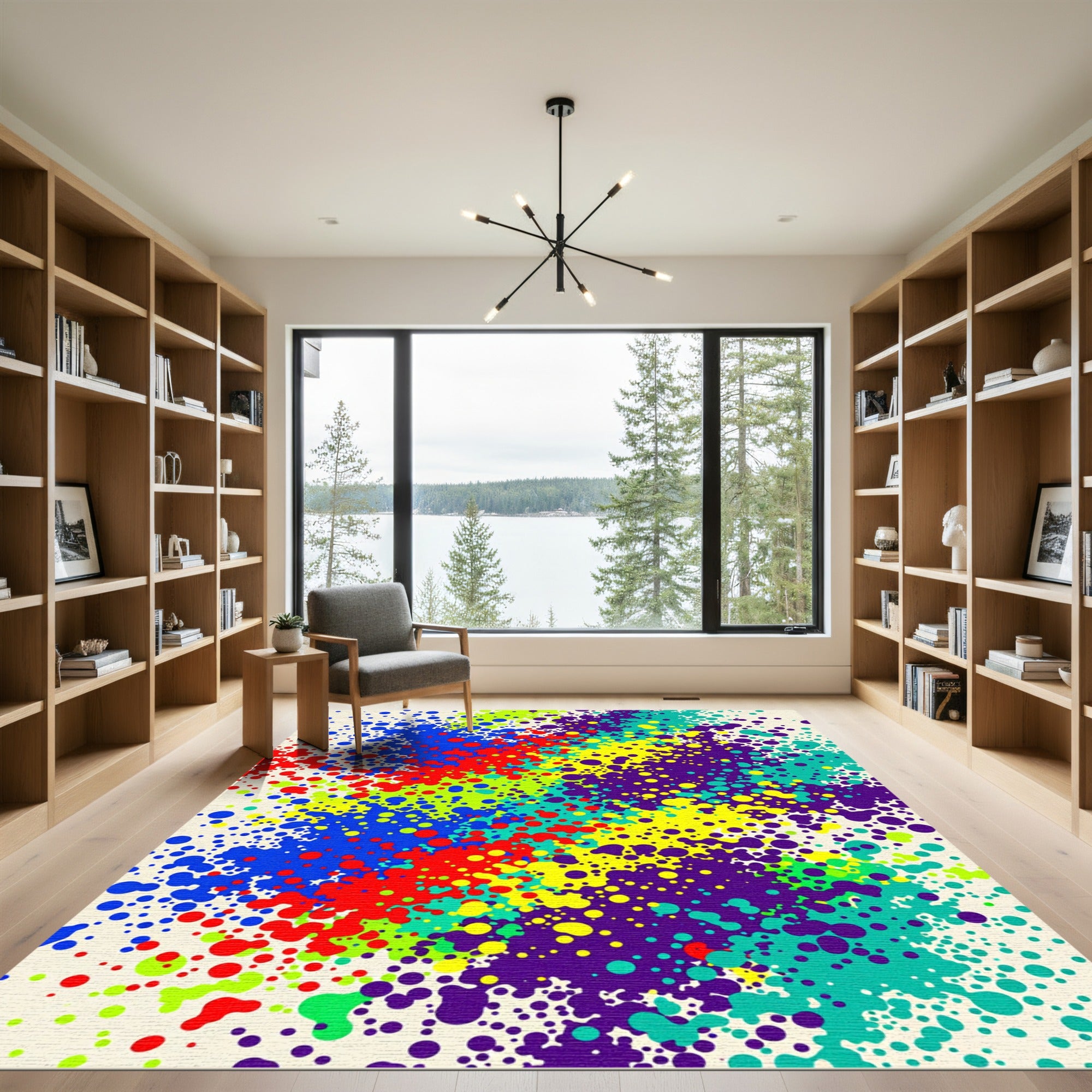 Vibrant Splatter Confetti Composition Rug