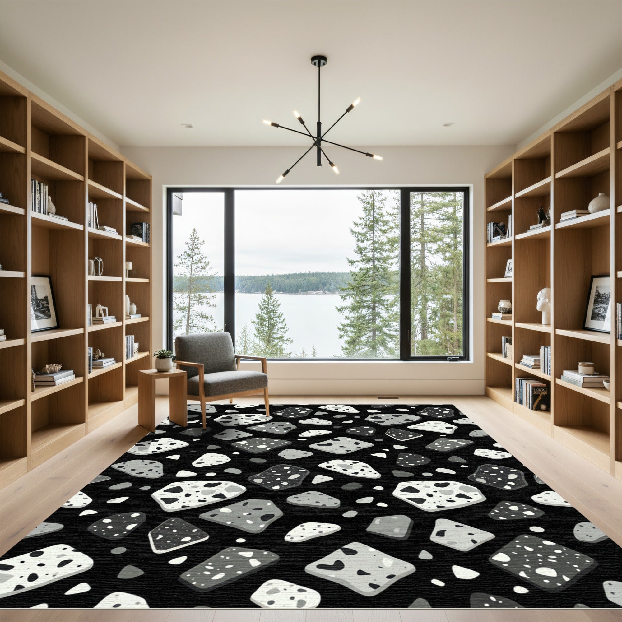 Monochromatic Pebble Scatter Rug