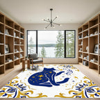 Midnight Blue Celestial Cat Stars Rug