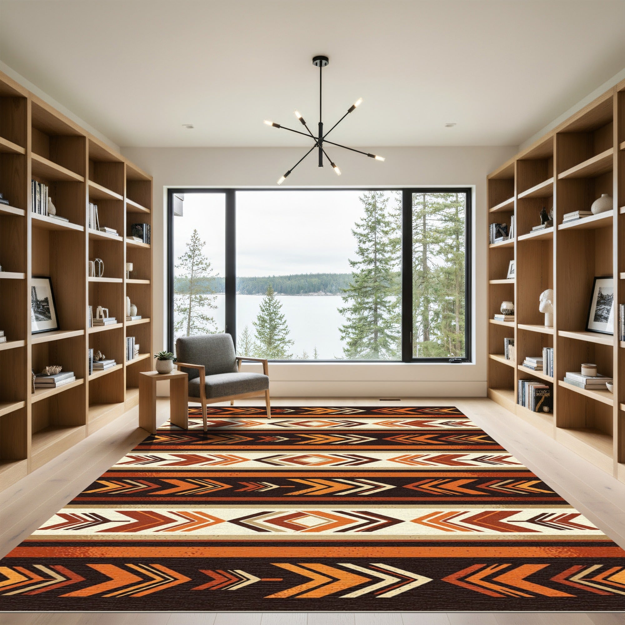 Earthy Southwestern Geometric Arrow Stripe Rug