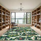 Pastoral Village Green Vineyard Scene Rug