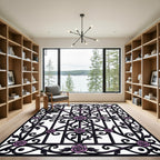 Purple Gothic Iron Rose Trellis Rug