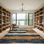 Rustic Reclaimed Wood Plank Stripe Rug