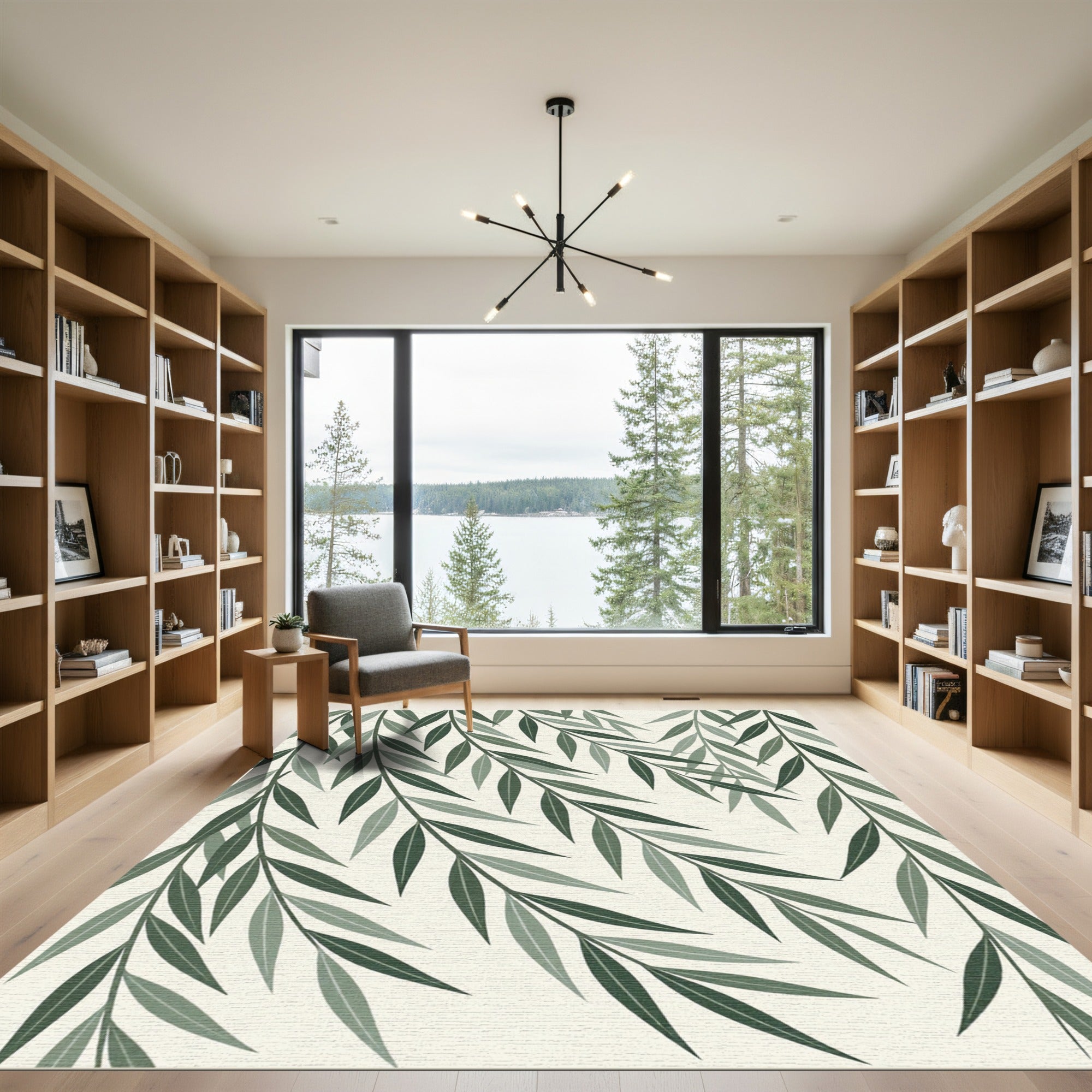 Sage Willow Botanical Foliage Wall Covering Rug