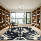 Black Tie Dye Satellite Burst Rug