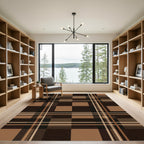 Classic Chocolate and Tan Plaid Rug