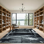 Gritty Concrete Splatter Abstract Rug