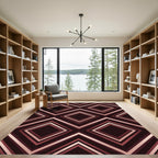 Dark Espresso Geometric Diamond Grid Rug