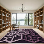 Sophisticated Plum Geometric Hexagon Lattice Rug