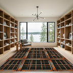 Rusty Metal Cage Grid Repeats Rug