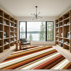 Warm Earthy Tones Diagonal Striped Rug