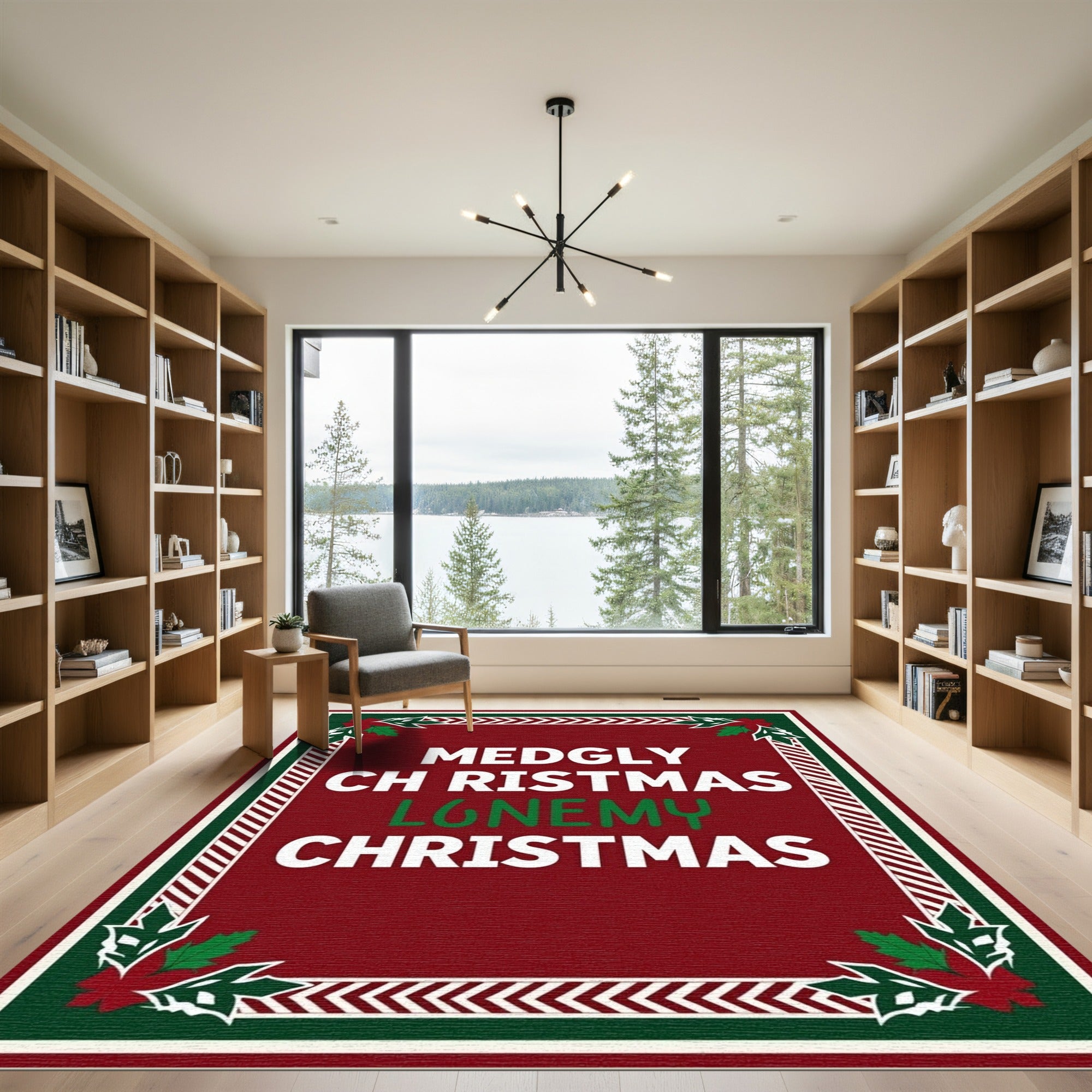 Merry Christmas Lonely Christmas Rug