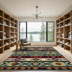 Earth Tones Tribal Geometric Stripe Rug