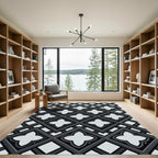 Monochromatic Quatrefoil Lattice Cross Geometric Rug