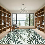 Deep Green Falling Willow Branch Rug