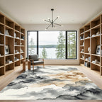 Ethereal Ink Wash Cloud Abstract Neutral Rug