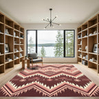 Terra Cotta Chevron Boho Sun Arrow Rug