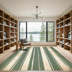 Vintage Sage Cream Vertical Striped Rug