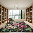 Pink White Peony Bouquet Garden Rug